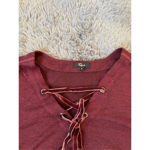 Rails burgundy‎ lace up sweater size small - Picture 6 of 8